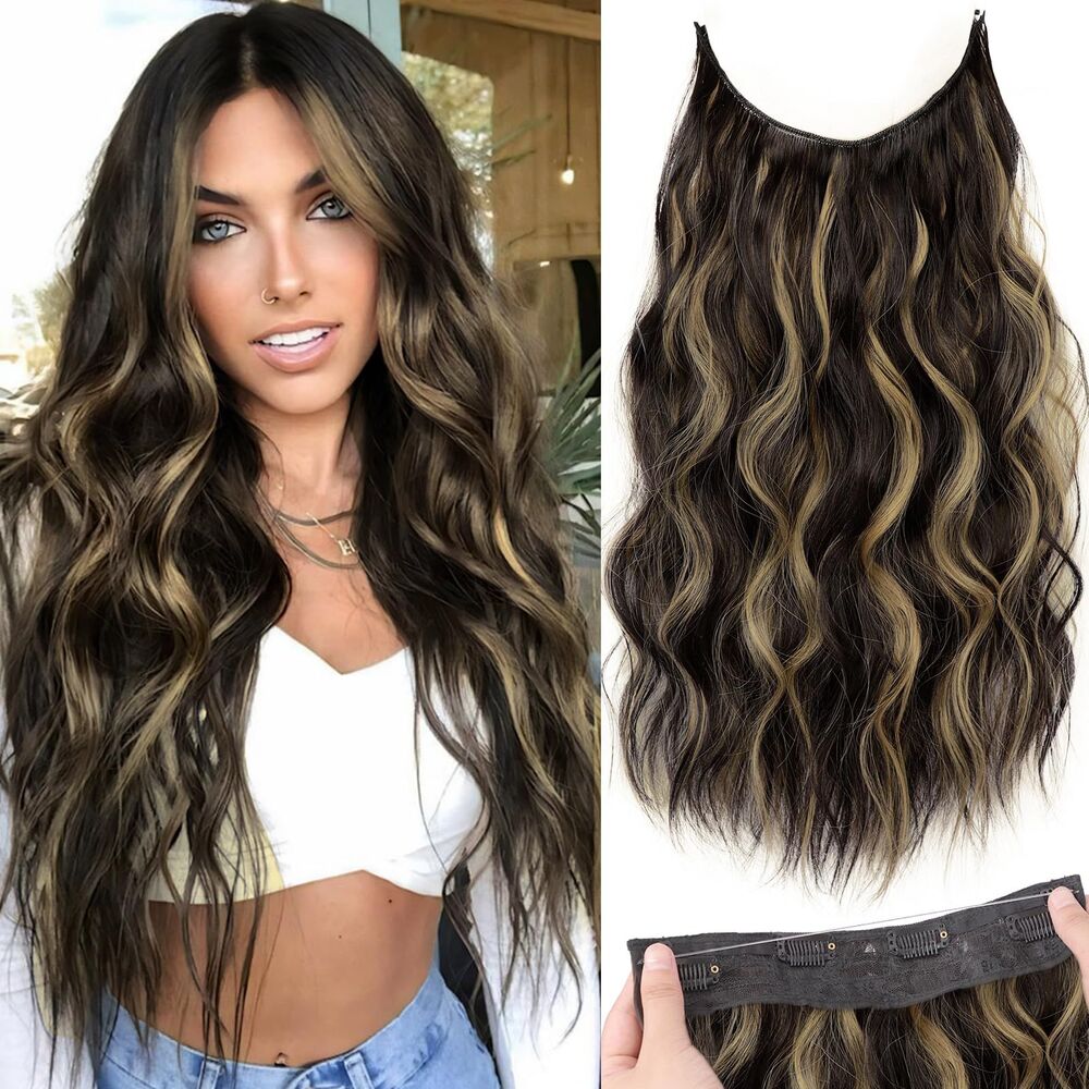 Invisible Wire Hair Extensions With Transparent Headband, 18A-176H006